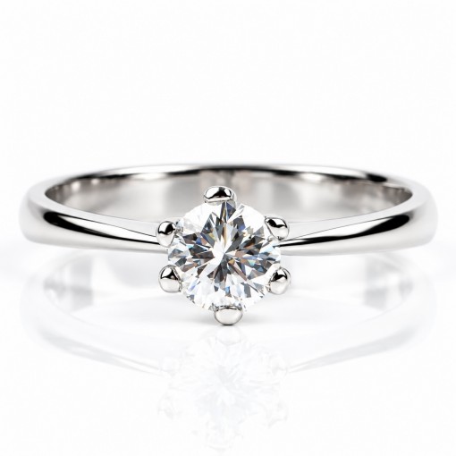Изключителен Годежен Пръстен с  Диамант 18К Бяло Злато Bloom Jewellery